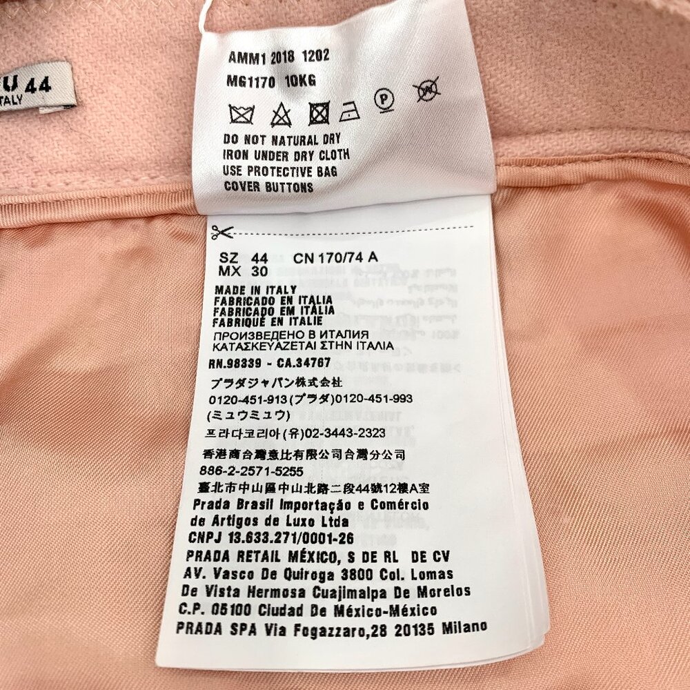 Miu Miu Pink Wool Mini Skirt - image 7